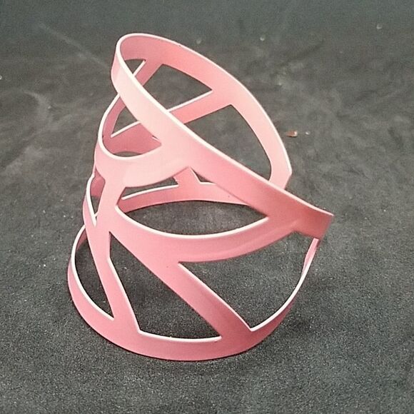 Pink Metal Bangle Cuff Bracelet - Picture 4 of 4